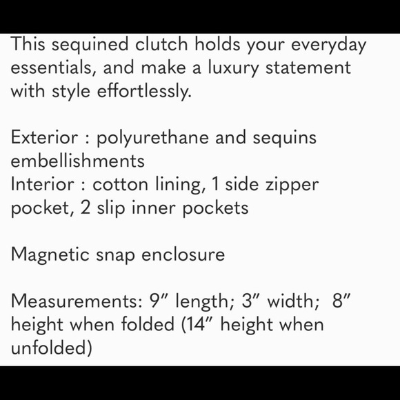 NWT Anthropologie Leather/Sequin Clutch - Picture 10 of 10